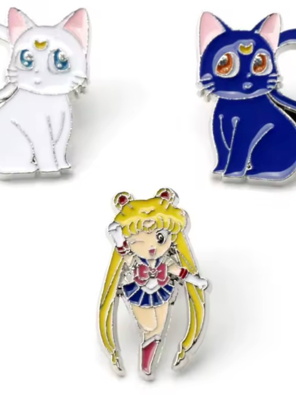 Sailor Moon Enamel Pin Set - Blonde Sailor & Luna Cats